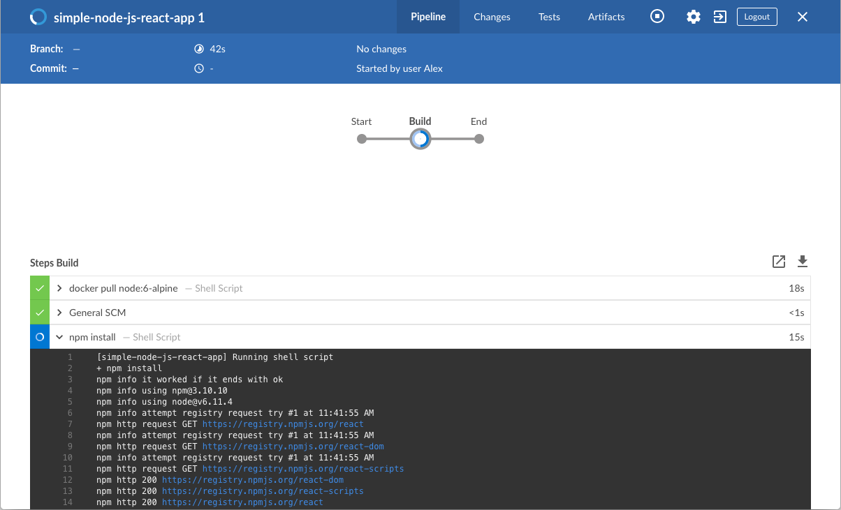 Downloading 'npm' dependencies